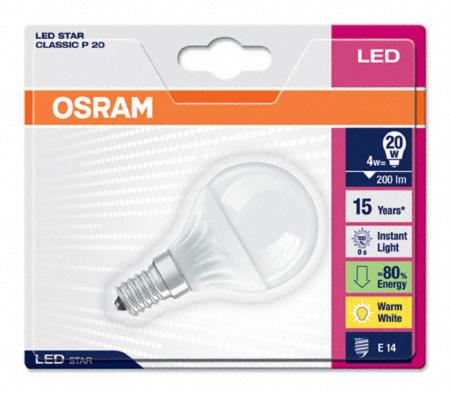 Osram LED STAR CLP20 4W E14 LED-Birne 3000K 200 Lumen