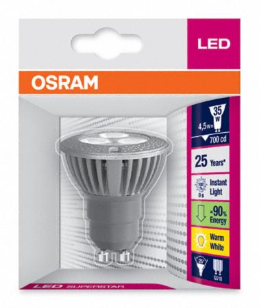 OSRAM Superstar PAR16 35 GU10 LED-Strahler 25� Warm weiss wie 35W Halogen
