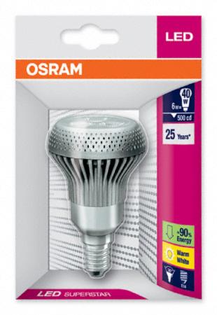 Osram LED Superstar R50 40 6W E14 Warm-Wei� = 40 Watt