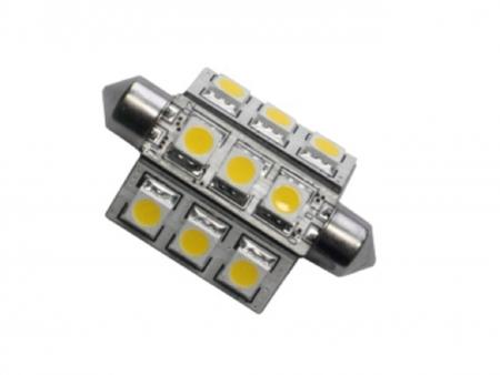 120 Lumen Autolampe 9 SMD LEDs 42-44mm 12V / 24V Soffitte