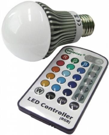 RGB LED Birne E27 5W - RGB Farbwechsel Lampe mit Fernbedienung 768 Farben