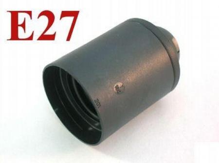E27 Fassung 230V Thermoplast Schwarz
