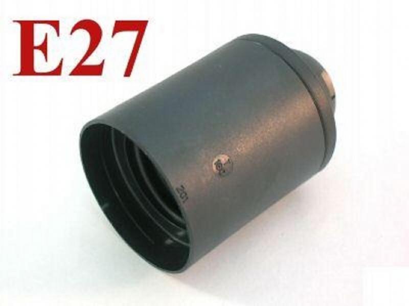 E27 Fassung 230V Thermoplast Schwarz