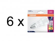 6 x Osram LED Star A40 E27 8W Warmweiss 3000K 470lm