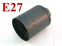 E27 Fassung 230V Thermoplast Schwarz