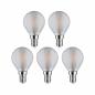Preview: 5er Set Paulmann 29097 Filament LED Tropfenlampen E14 4,8W wie 40W 2700K Matt warmweißes Licht