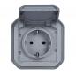 Preview: Legrand 069730L Plexo New Feuchtraum-Steckdose Aufputz IP44 Grau 16A