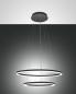 Preview: FABAS LUCE 3508-45-101-01 Giotto LED Hängeleuchte 2 Ringe Ø60cm Warmweiß Schwarz dimmbar Smartluce