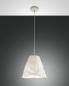 Preview: Crumple Pendelleuchte aus handgemachter Keramik im Knitter-Look in Weiss von Fabas Luce Ø30CM