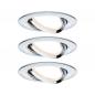 Preview: 3er Set LED Einbauleuchten Nova Coin mit 3-stepdim schwenkbar Chrom/Alu Paulmann 93488