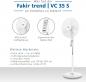 Preview: Fakir SDA 6958009 Standventilator VC 35 S in Weiß 3 Stufen, Timer, höhenverstellbar