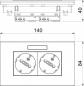 Preview: OBO 6119452 SDE-ORW D3RW2B Schutzkontakt-Steckdose 2fach 33° reinweiß 16A 250V