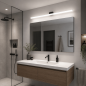 Preview: 120cm Helestra LOOM LED Wandleuchte & Spiegeleuchte in matt Schwarz & Transparent satiniert