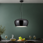 Preview: HELESTRA VEDA Pendelleuchte E27 1-flammig max. 60 W Opalglas Schwarz Mattschwarz dimmbar