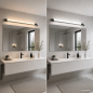 Preview: 90cm Helestra NERO LED Wand-/ Spiegelleuchte Schwarz matt – Dreh- und schwenkbar mit CCT-Switch