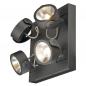 Preview: SLV 1000135 KALU LED 4 Wand- und Deckenleuchte, square, schwarz, 3000K, 60° dimmbar