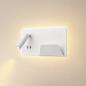 Preview: Bett- oder Leseleuchte SOMNILA in weiß mit warmweißen LEDs Version rechts inkl. USB Anschluss SLV 1003458