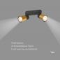 Preview: SLV 1008366 PURI 2.0 Cone, Wand- und Deckenaufbauleuchte, long, 2 x max. 6 W GU10, schwarz / gold