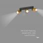 Preview: SLV 1008321 PURI 2.0 Tube, Wand- und Deckenaufbauleuchte, long, 3 x max. 6 W GU10, schwarz / gold