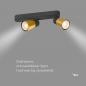Preview: SLV 1008317 PURI 2.0 Dome, Wand- und Deckenaufbauleuchte, asymmetrisch, 2 x max. 6 W GU10, schwarz / gold