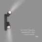 Preview: SLV 1008316 PURI 2.0 Dome, Wand- und Deckenaufbauleuchte, asymmetrisch, 2 x max. 6 W GU10, schwarz