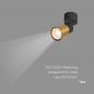 Preview: SLV 1008289 PURI 2.0 Cone, Wand- und Deckenaufbauleuchte, 1x max. 6 W GU10, schwarz / gold