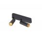 Preview: SLV 1009046 GRIP! S Deckenaufbauleuchte double PHASE 2700K 21W 29° schwarz/gold – leistungsstarker LED Doppelstrahler