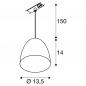 Preview: SLV 1009140 PARA CONE 14 Pendelleuchte 1-Phasen GU10 Aluminium