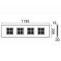 Preview: SLV 1010581 PAVANNO – LED Einbauleuchte 1200x300 mm 22W DALI 3000/4000/5000K UGR<19