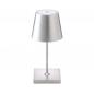 Preview: Sigor Mini Akku-Tischleuchte NUINDIE rund silber dimmbar 25cm IP54 In- & Outdoor