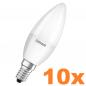 Preview: 10er Sparset OSRAM E14 LED STAR RETROFIT Lampe Kerzenform matt 4W wie 40W warmweißes Licht