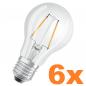 Preview: 6er Vorteilspack OSRAM E27 LED Lampe SUPERSTAR FILAMENT KLAR Dimmbar 2,2W wie 25W 2700K warmweißes Licht