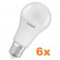 Preview: 6 x Leistungsstarke matte OSRAM E27 STAR Classic LED Lampe 19W wie 150W 2700K warmweiß Birnenform