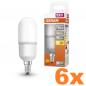 Preview: 6er Sparset  OSRAM E14 LED STAR kolbenförmiger STICK 9W wie 75W warmweiß