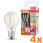 Preview: 4er Set OSRAM E27 LED 3-Stufen-Dimmen Filament klar 6,5W wie 60W E27 warmweisses Licht