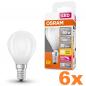 Preview: 6er Sparpack OSRAM E14 LED Leuchtmittel Tropfenform RETROFIT matt dimmbar wie 60W warmweißes Licht
