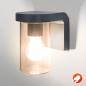Preview: OSRAM  CASCADE Außenwandleuchte Anthrazit Amber Glaszylinder, hängend - IP44-Schutz, stoßfest IK03, für Terrasse und Balkon