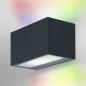 Preview: Osram SMART+ WiFi Rechteckige Außen Wandleuchte BRICK WIDE RGBW Farbwechsel in Anthrazit IP44 UpDown