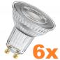 Preview: 6er Vorteilspack  Osram GU10 LED Strahler Superstar Plus PAR16 HD LIGHTING 120° dimmbar 2700K 6,7W wie 46W CRI90  - sehr gute Farbwiedergabe