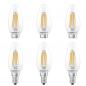 Preview: 6er Set OSRAM E14 LED SUPERSTAR Classic  FILAMENT Lampe klar dimmbar Kerzenform 5,5W wie 60W warmweißes Licht