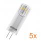 Preview: 5er Pack Osram G4 LED PIN Stiftsockel Lampe 12V Niedervolt Warmweiss 2700K 1,8W wie 20W