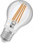 Preview: 4er Sparset OSRAM E27 LED Lampe STAR MOTION SENSOR FILAMENT klar 7,3W wie 60W warmweißes Licht mit Sensor