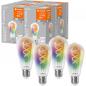 Preview: 4er Pack  LEDVANCE SMART+ E27 WiFi Filament Edison 40 Multicolour Lampe 4,8W wie 40W Tunable White & RGBW