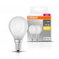 Preview: DOPPELPACK Osram LED BASE E14 LED Lampen Tropfenform 4W wie 40W warmweisses Licht