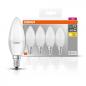 Preview: 4er-PACK OSRAM LED E14 Leuchtmittel in Kerzenform MATT 4,9W wie 40W warmweisses Licht