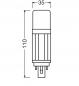Preview: OSRAM DULUX G24D D13 VT EM LED Lampe 2Pin 5,5W wie 13W 4000K neutralweißes Licht KVG