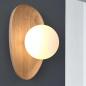 Preview: OSRAM Wandleuchte Decor Wood Nest aus Kautschukholz mit G9 Fassung hellbaraun - mit matter Glaskugel