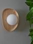 Preview: OSRAM Wandleuchte Decor Wood Nest aus Kautschukholz mit G9 Fassung hellbaraun - mit matter Glaskugel
