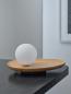 Preview: OSRAM Tischleuchte Decor Wood Nest aus Kautschukholz mit G9 Fassung hellbaraun - mit matter Glaskugel