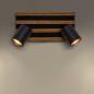 Preview: OSRAM Spot Acoustic 2x GU10 LED Spot Leuchte Schwarz Holz IP20 Wand Decke